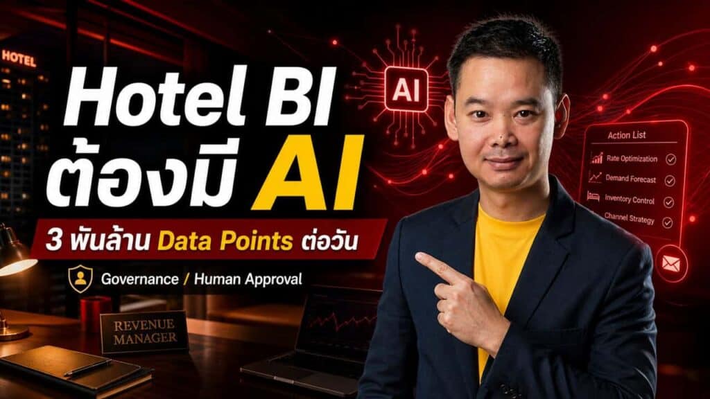 ยุคใหม่ Hotel BI: AI ไม่ใช่แค่ “รายงาน” อีกต่อไป — Agentic AI ที่สแกนข้อมูล 3 พันล้านจุดต่อวันและบอกคุณว่าต้องทำอะไรเดี๋ยวนี้