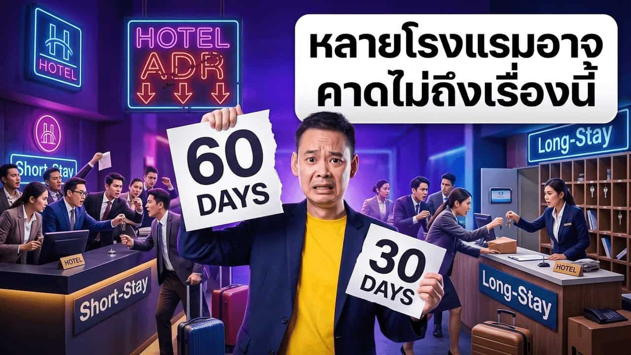 แผนภาพ supply shift จาก Long-Stay tier ไป Short-Stay tier หลัง visa cut 60→30 วัน