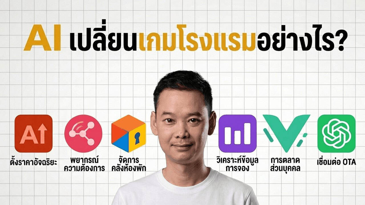 ภาพปกบทความ Agentic AI ใน Travel Industry วิเคราะห์บริษัท Travel ระดับโลกที่เริ่ม deploy AI เข้าสู่ Revenue Management, Distribution และ OTA ranking จริง พร้อมผลกระทบต่อโรงแรมไทยที่ยังใช้ Manual Pricing
