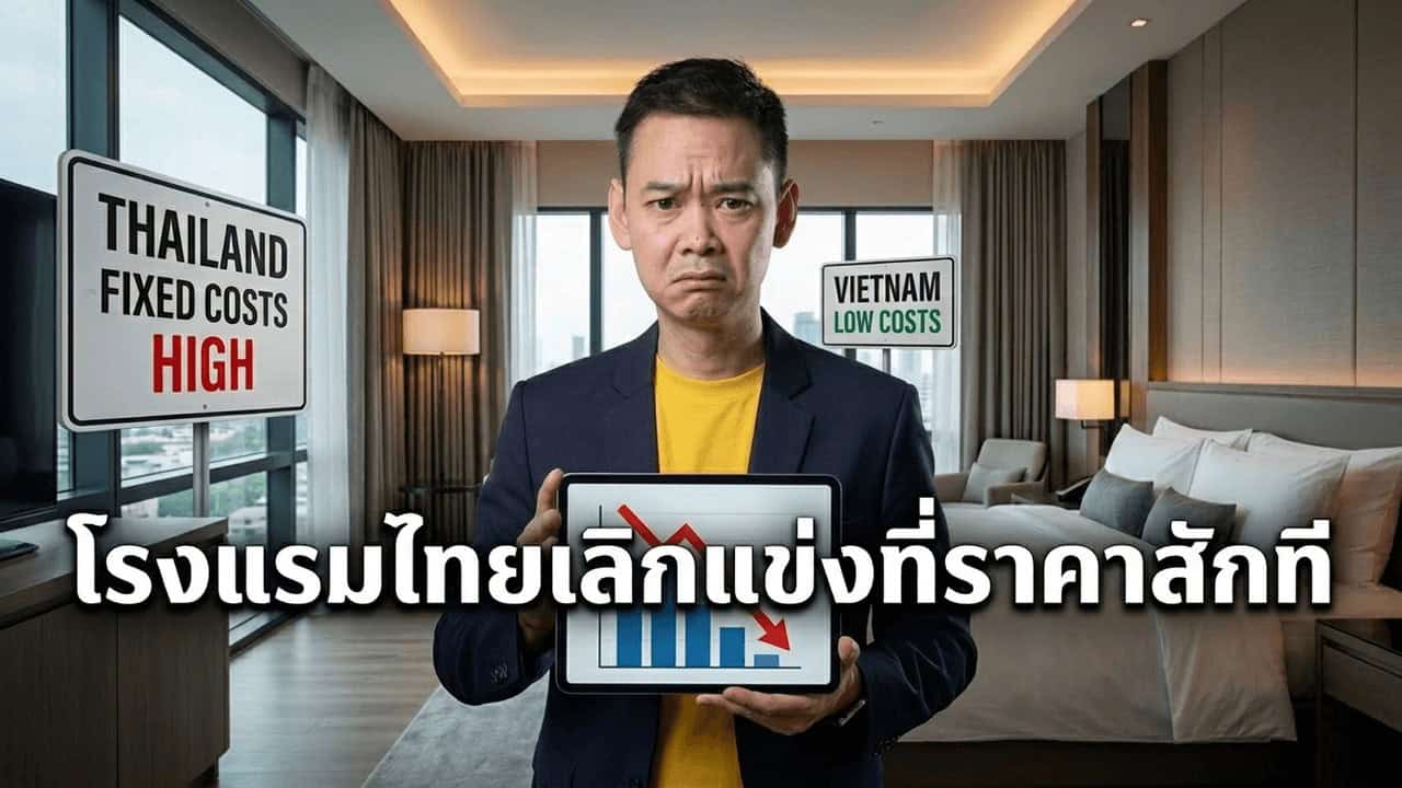 กราฟเปรียบเทียบ Thailand vs Vietnam tourism model TTDI 2024 — transition liquidity crisis และ quantity trap สำหรับโรงแรมไทย