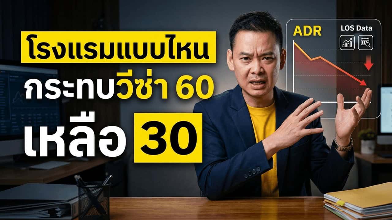 ภาพประกอบบทความโรงแรมเรื่อง วีซ่าฟรี 60→30 วัน มีผล 15 ก.ย. 2569 — segment ที่โรงแรมไทยต้องห่วงคือ Long-haul Long-stay ไม่ใช่ทั้งตลาด
